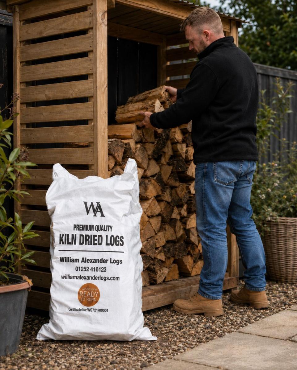 Barrow bags of kiln-dried logs